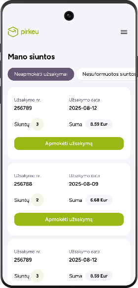 Apmokėjimas ir pristatymas