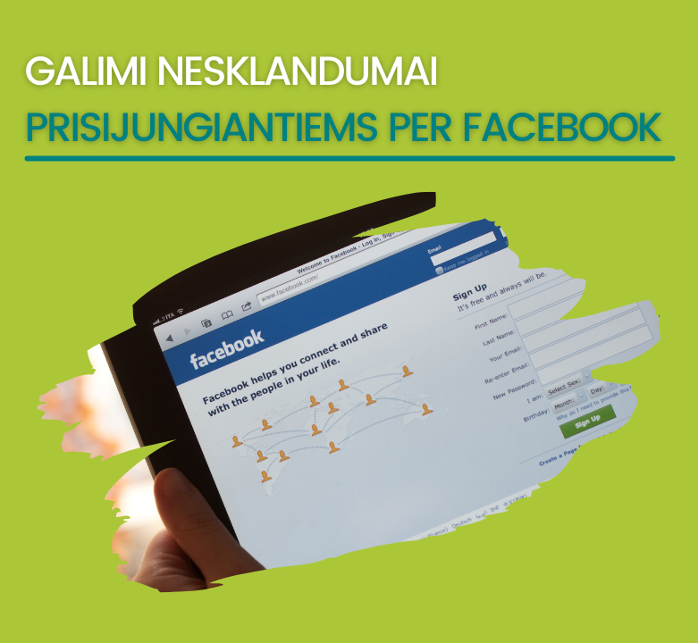 Galimi nesklandumai prisijungiantiems per FACEBOOK