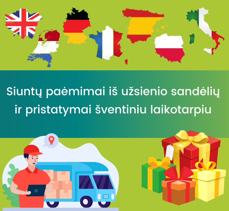 Siuntų paėmimai iš užsienio sandėlių ir pristatymai šventiniu laikotarpiu!