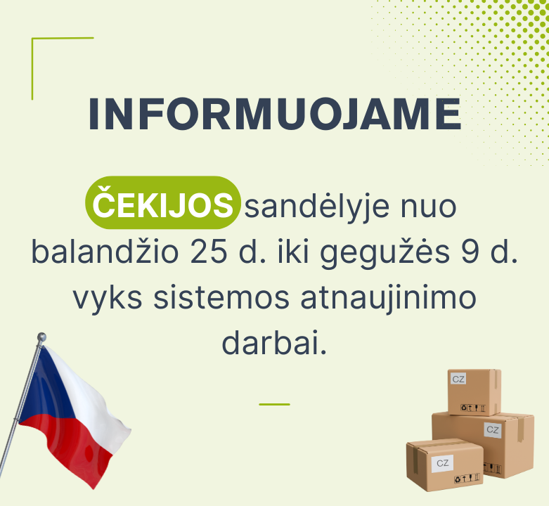 Čekijos sandėlio darbo pokyčiai