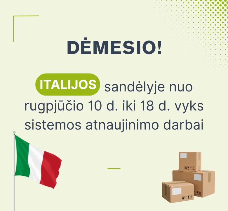 Italijos sandėlio darbo pokyčiai