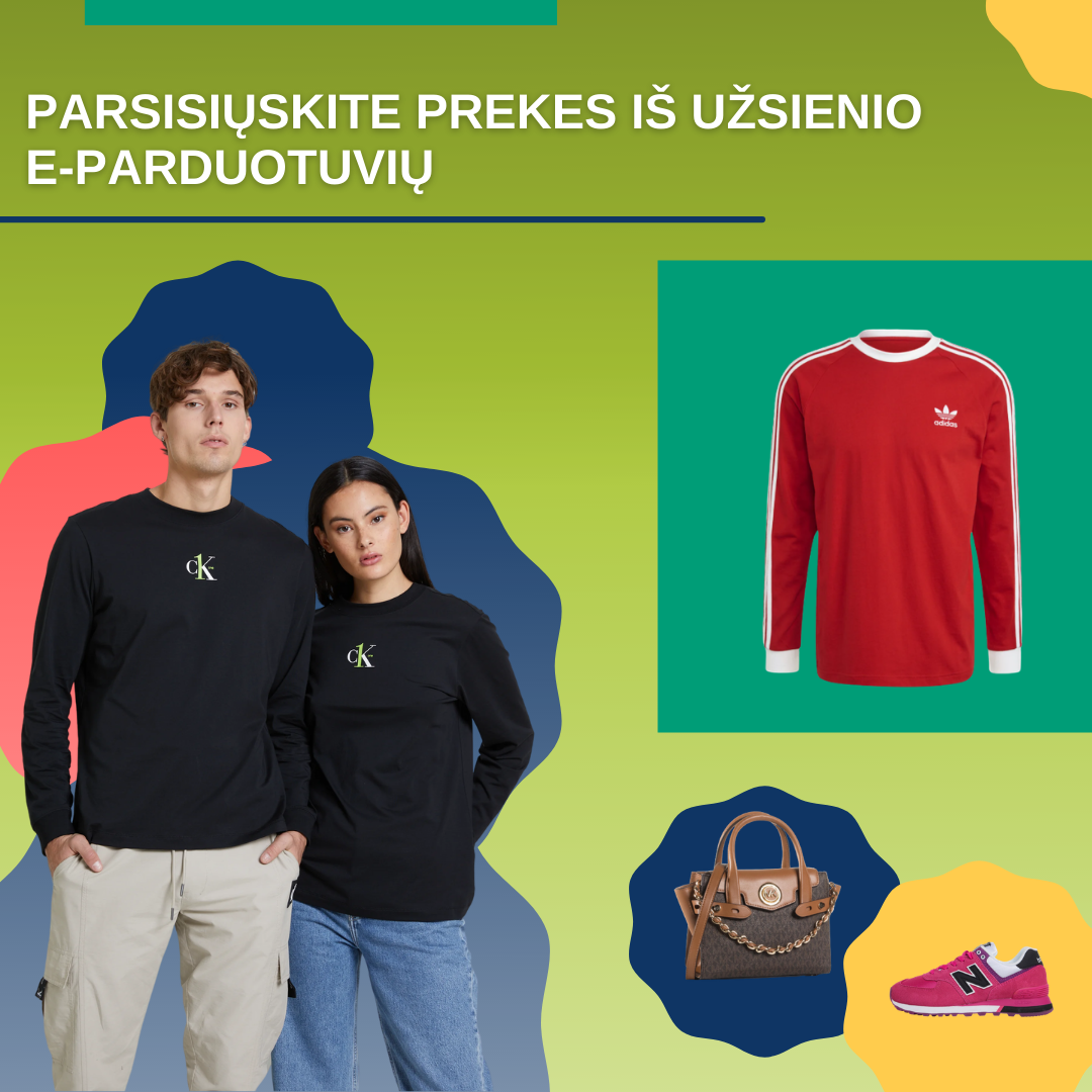 Parsisiųskite prekes iš užsienio  e-parduotuvių